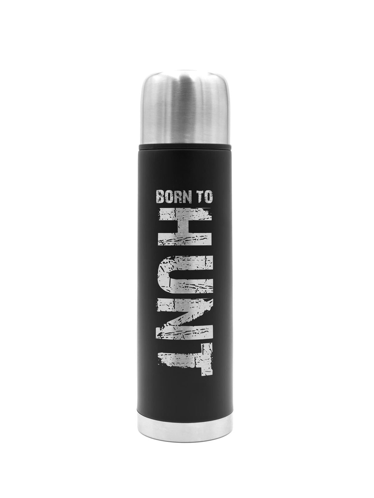 BORN TO HUNT | Thermosflasche Schwarz