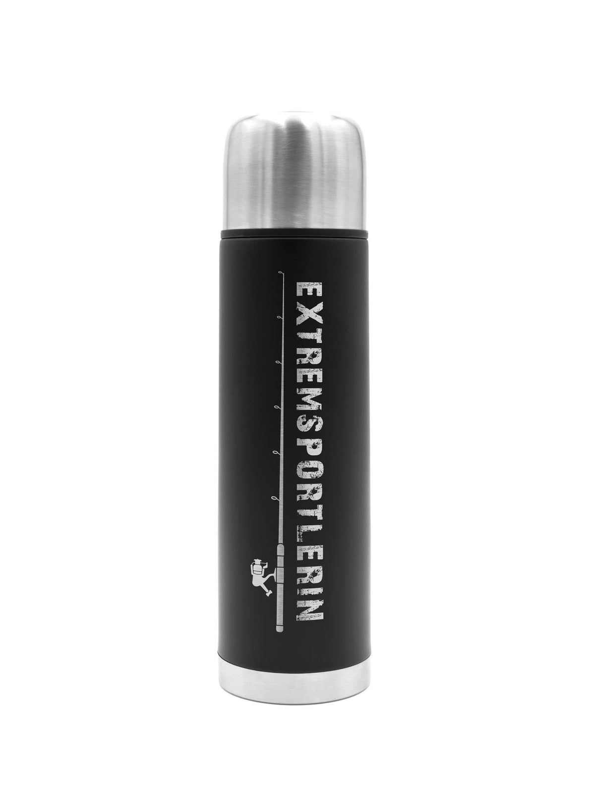 EXTREMSPORTLERIN - Angeln | Thermosflasche Schwarz