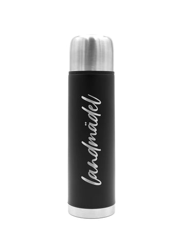 Landmädel | Thermosflasche Schwarz